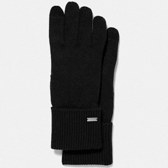 Coach Black Knit Gloves NWT - Picture 1 of 1